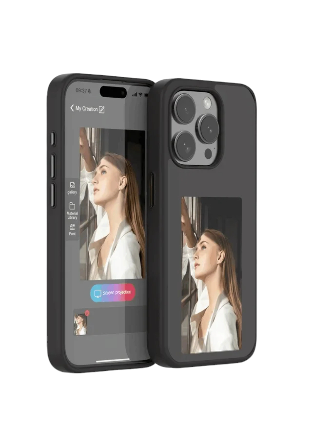 Coque de téléphone intelligente NDavid E Ink pour iPhone,