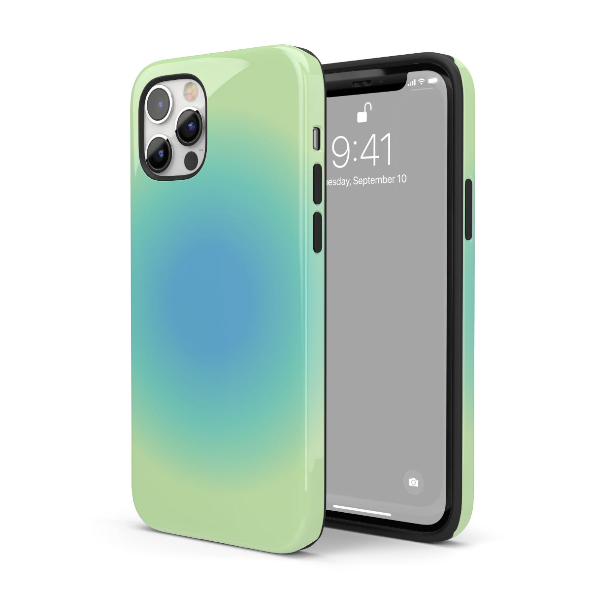Blue & Green Aura iPhone Case - Image 3