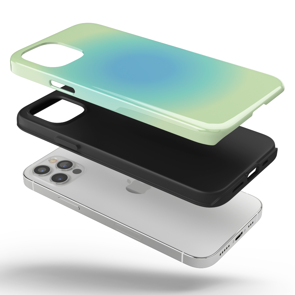 Blue & Green Aura iPhone Case - Image 4