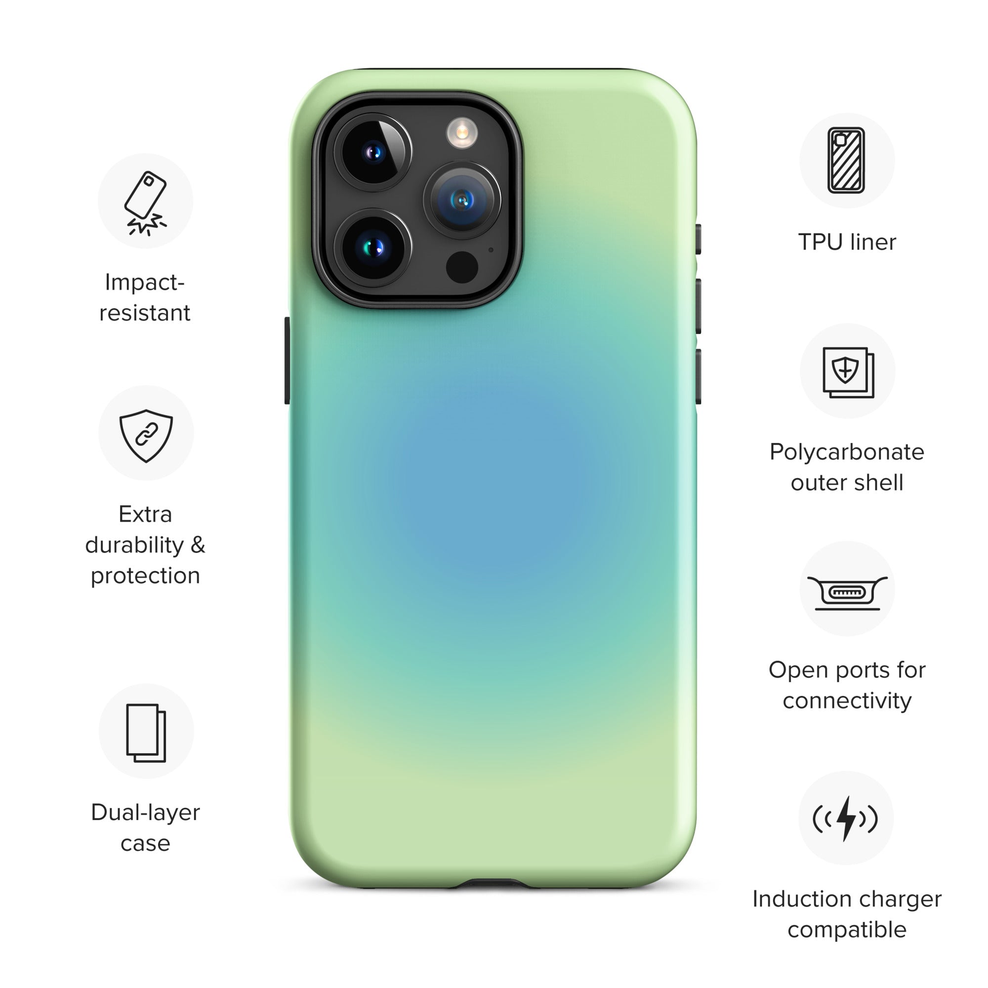 Blue & Green Aura iPhone Case - Image 6